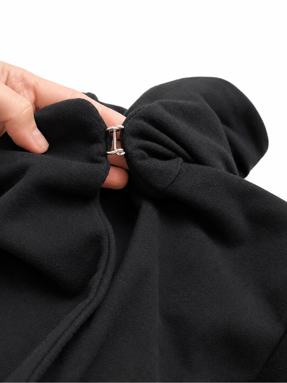EcoSkin Black Asymmetrical Zip Jacket Convertible Cowl Neck Ponte M